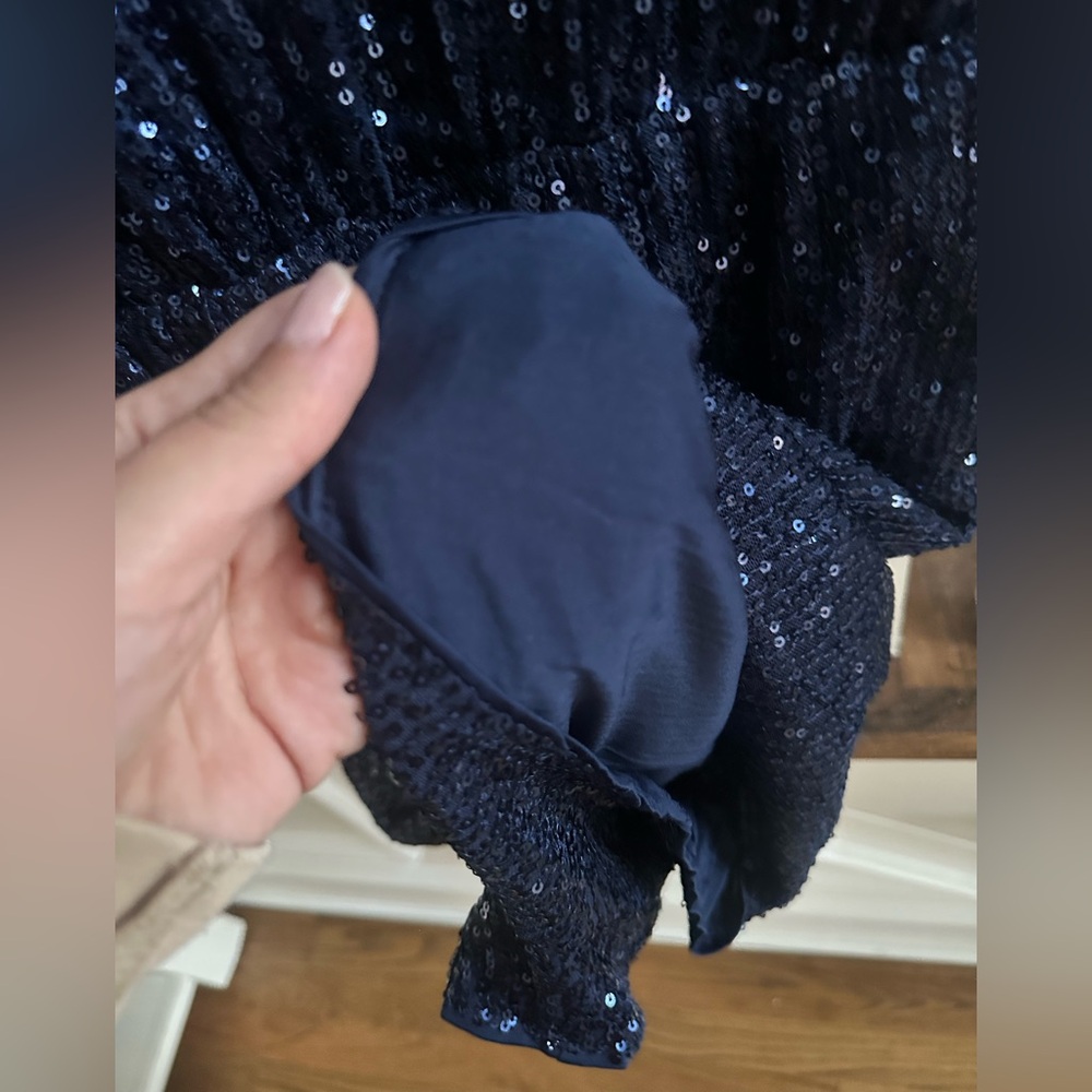 Navy blue sequin romper, size M - Picture 11 of 11